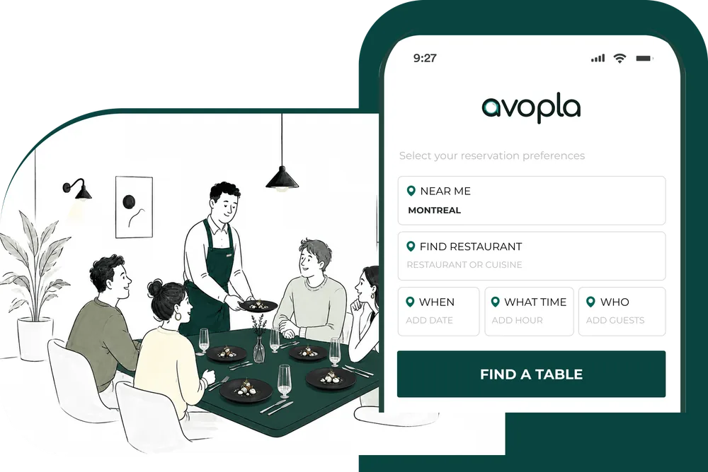 Avopla restaurant discovery and reservation experience